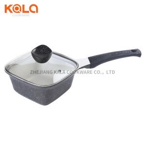 saute pan shallow casserole dish with lid marble ceramic coating cooking pots set cast aluminum casserole 24cm factory