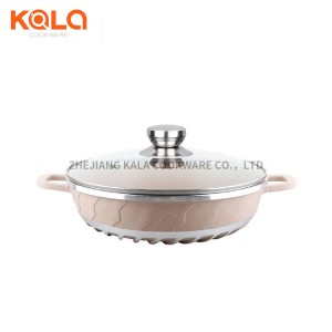 China Factory OEM multifunctional Twill shape 10pcs casseroles cooker die casting granite cookware set non stick  cookware wholesale