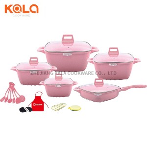 Dessini 25pcs pot sets square casserole with lids pyrex aluminium cooking pot non-stick kichen tools cookware set manufacturers