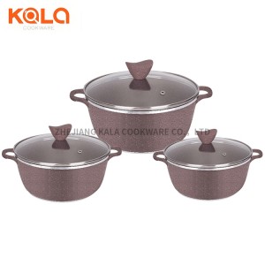 Good selling kitchen supplies aluminum insulated ensemble casserole set cooking pot granite cookware sets non stick China pots and pans set factory