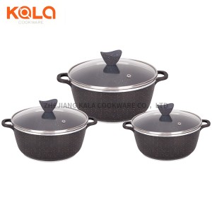 High quality kitchen supplies granite cookware set non stick aluminum cooking pot set cookware wholesale China pots and pans sets factory