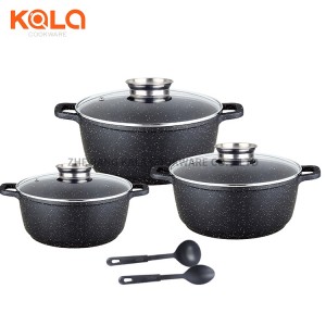 ensemble casserole et poeles aluminium cooking pot kitchenware non stick marble turkey cookware sets china manufacturers