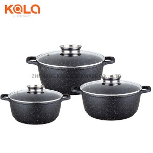 ensemble casserole et poeles aluminium cooking pot kitchenware non stick marble turkey cookware sets china manufacturers