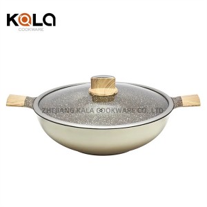 Electric Frying Pan -
 Good quality Induction bottom 3pcs cookware set non stick Wooden handles and knob wholesale kitchen cookware set – KALA