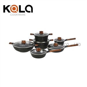 High quality aluminum cooking pots and pans ceramic non-stick cookware sets soup pot fry pan wholesaler kitchen cookware set