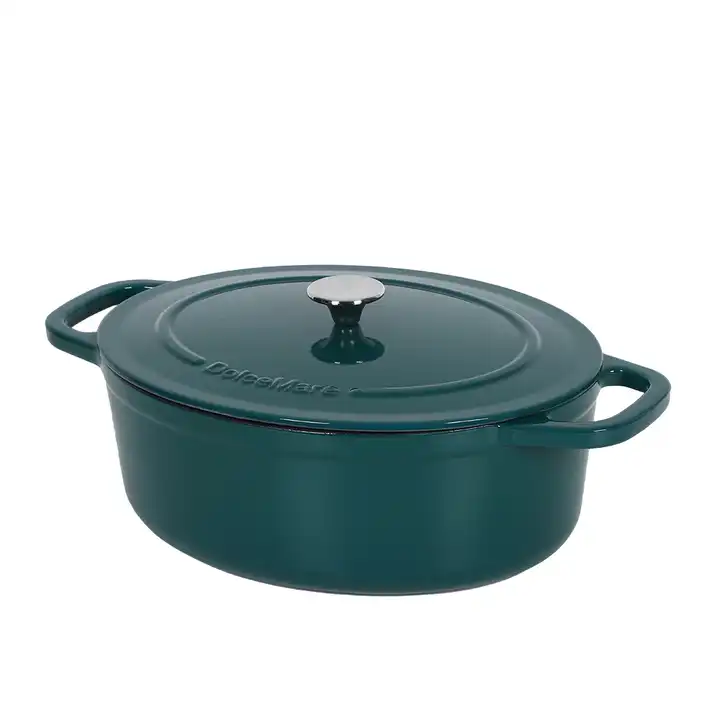 KALA round Metal Casserole Series Cast Iron Cookware Dutch Oven Pot with Lid for Outdoor Camping Metal Cookware Enamel Coated