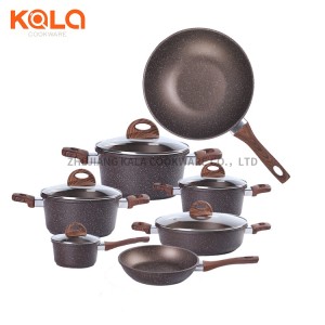 High quality kitche supplies 12pcs cookware set non stick  fry pan and casserole set aluminum cooking pots  set cookware wholesale China cookware manufacturers