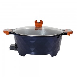 High quality electric cooker pan mini electric bbq cooking pot cooking appliances casserole Aluminium nonstick coating cooker China electric pan factory