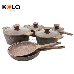 Hot sale induction aluminium cooking pots granite cookware set non stick frying pans cookware wholesale China Cooking Pots Set Supplier