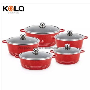 China Granite Cookware set non stick frying pan aluminium cooking pots cookware wholesale pots and pans sets