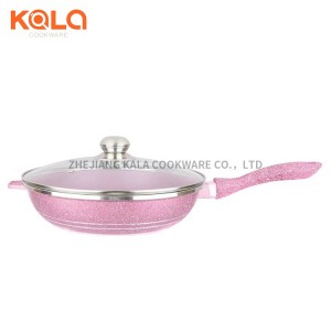 Dessini 12pcs cooking fry pan and casserole set pink non stick cooking pot kitchen accessories aluminum cookware set factory