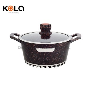 Hot sale cookware wholesale Customize 10pcs luxury granite cookware set non stick casserol set de casserole China aluminum cooking pot manufacturer