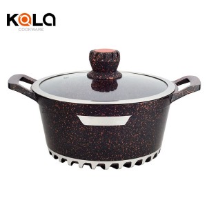 Hot sale cookware wholesale Customize 10pcs luxury granite cookware set non stick casserol set de casserole China aluminum cooking pot manufacturer