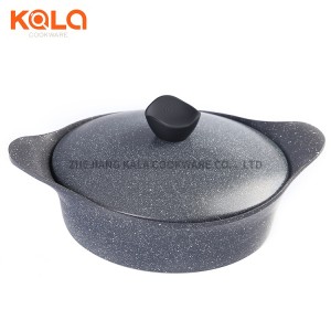 cast aluminum home cooking fry pan and casserole set kichen accessories cookware sets marble ceramic coating cooking pots