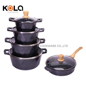 Hot sale dessini 12pcs pots cooking cookware set non stick frying pan  with kitchen accessories Soup & Stock Pots for kitchenware China aluminum cooking pot factory