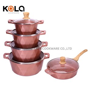 Hot sale dessini 12pcs pots cooking cookware set non stick frying pan  with kitchen accessories Soup & Stock Pots for kitchenware China aluminum cooking pot factory