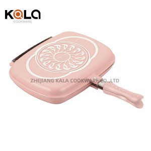 Good selling cookware wholesale 32cm double sided grill pan nonstick frying pan bakeware dessini stock pan China Double Grill Pan Factory