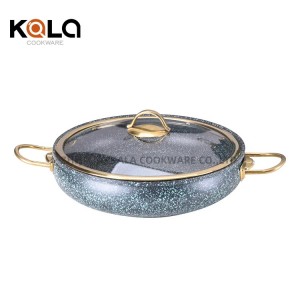 High quality 12pcs granite cookware sets non stick frying pan with lid  soft touch handle aluminum cooking pots China Cooking Pots Factory