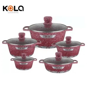 Lowest Price for Top Cookware Sit -
 Good selling cookware wholesale cast aluminum home cooking fry pan and casserole set luxury with glass cookware set non stick frying pan China cooking pot facto...