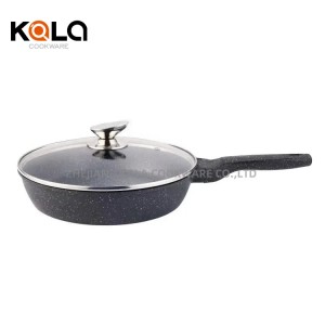 High quality cookware wholesale cast aluminum cooking pots set non stick  fry pan and casserole set luxury with glass granite cookware set China cooking pots set factory