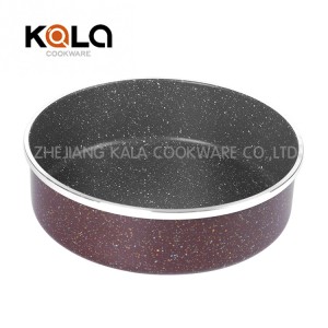 High quality kitchen supplies granite cookware set non stick  coating oven tray nordic ware bundt cake pans cookware pressed China aluminum cooking pot factory