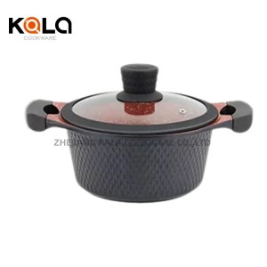 High quality cookware wholesale 10pcs with glass lids cast aluminium cooking pot granite cookware set non stick frying pan  China pots and pans set factory