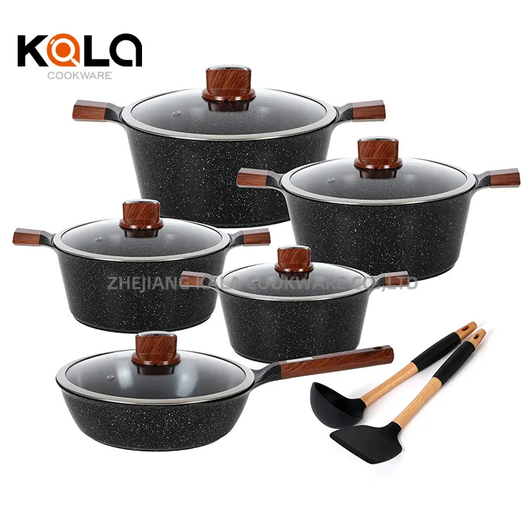 China OEM Ceramic Cookware Sets -
 Hot sale  kitchenware steamer non stick cookware set cast aluminium casserole pots with frying pan China aluminum cooking pot factory – KALA