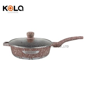 High quality OEM cookware wholesale Dessini Diamond series 10pcs casseroles granite cookware set aluminum cooking pot China pots and pans set factory