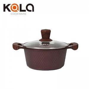 High quality cookware wholesale Multifunctional double grill pan glass pot &non-stick fry pan with spiral bottom kitchen cookware sets China non stick frying pan factory