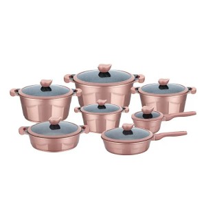 Hot selling kitchen supplies saute pan shallow casserole dish with lid granite ceramic coating cookware set China cast aluminum cooking pot set manufacturers