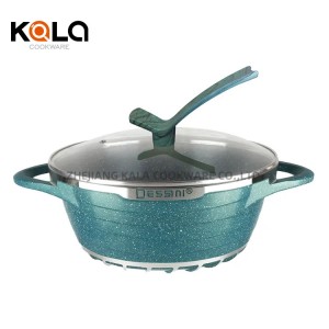 High quality kitchen supplies cookware set non stick frying pan casserole set luxury with silicon covered cooking pot aluminum cooking pot set factory
