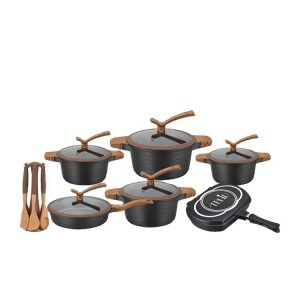 Hot selling kitchen supplies customize aluminum cooking pots cookware sets non stick coating frying pan China cooking pots set manufacturers