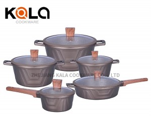 Personlized Products Stone Cookware -
 High quality kitchen supplies casserole  granite cookware set non stick  coating with glass lid cookware wholesale China aluminum cooking pot set manufacturer...