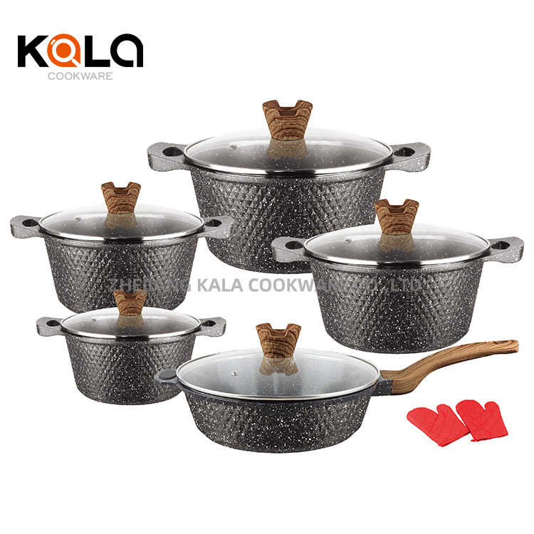 Excellent quality Granite Stone Cookware -
 high quality induction non stick cookware set aluminium cooking pot set cookware kitchen ware pot cookware set – KALA