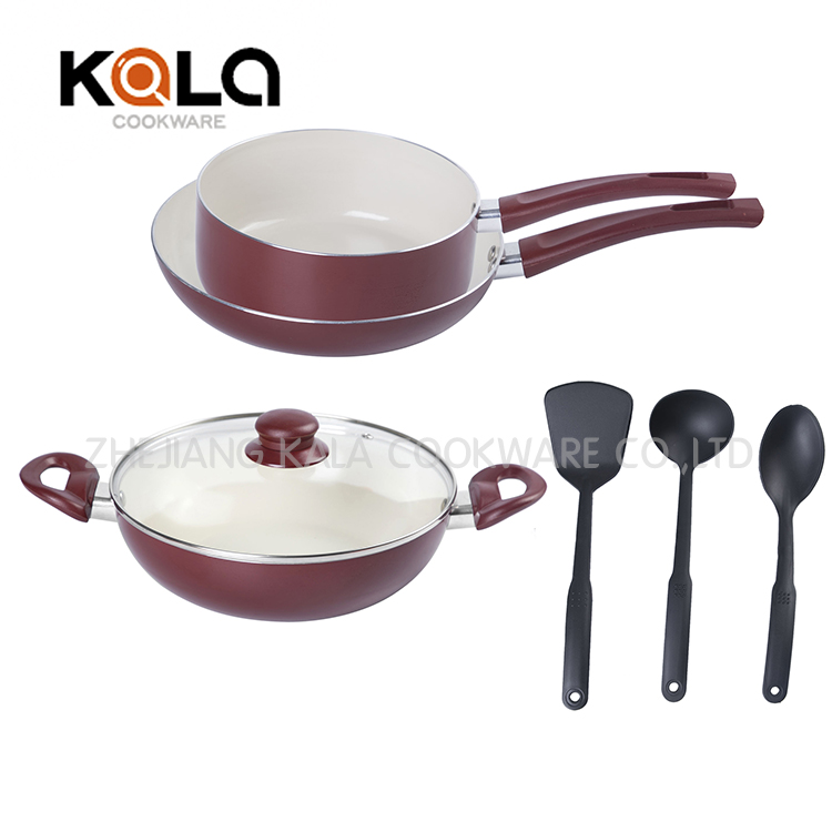 ceramic coating casseroles and frying pan set kitchen accessories aluminum cookware set non-stick ceramic cooking pot set facto Featured Image