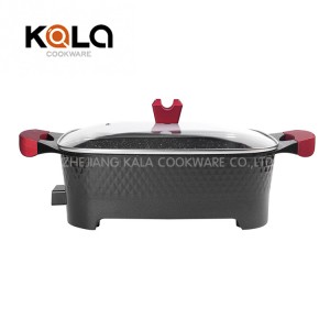 Good selling  Household  kitchen supplies electric pan cooker ghana cooking pot grill pan cooking appliances square seafood casserole China electric pan factory