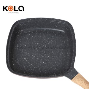 High quality kitchen supplies ceramic coating granite cookware set non stick frying pan grill pan cast aluminium frying grill pan China frying pan manufacturers