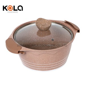 High quality kitchen supplies casserole marble coating with glass lid non stick cookware sets kitchen diecasting aluminum cooking pots China pot and pans set factory