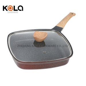 High qaulity kitchen supplies ceramic coating non stick fry pan grill pan cast China aluminium frying grill pan manufacturers