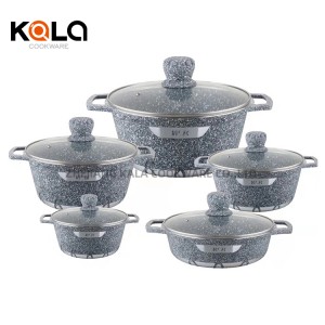 Good selling high quality 10pcs granite cookware sets non stick aluminum cooking pot China cooking pot set  manufacturers