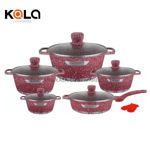 Good selling 10pcs granite cookware set non stick frying pan aluminum cooking pot utensils set kitchen cookware manufacturers