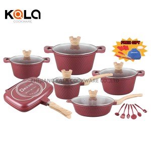 High quality Dessini 23pcs granite cookware sets non stick frying pan cooking pot  with cookware parts China cooking pots factory