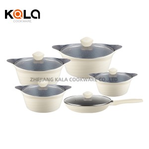 High quality granite cookware set non stick oil free frying pan aluminum cooking pot cookware wholesale China Pots Cooking Manufacturers