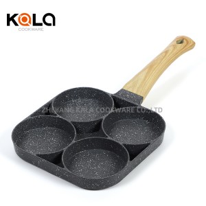 KALA kitchen supplies 4 Hole Egg Non Stick Stuffed Pancake Pan aluminum cooking pots and pans wholesale frying pan non stick