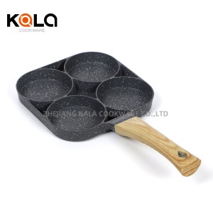 KALA kitchen supplies 4 Hole Egg Non Stick Stuffed Pancake Pan aluminum cooking pots and pans wholesale frying pan non stick