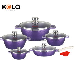 Hot sale dessini 12pcs granite cookware sets non stick frying pan oil free frying pan aluminium cooking pot China Pots Cooking Suppliers