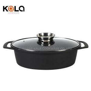 Kala new arrival kitchen cookware set non stick cast iron fish pan wholesale cookware set fish bake pan