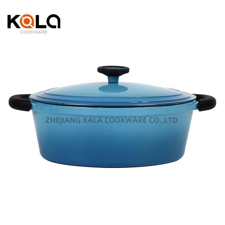 29cm luxury non stick cast iron cookware hotpot ceramic pan high quality Soup & Stock Pots with two pcs silicon accessories Featured Image