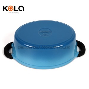 29cm luxury non stick cast iron cookware hotpot ceramic pan high quality Soup & Stock Pots with two pcs silicon accessories