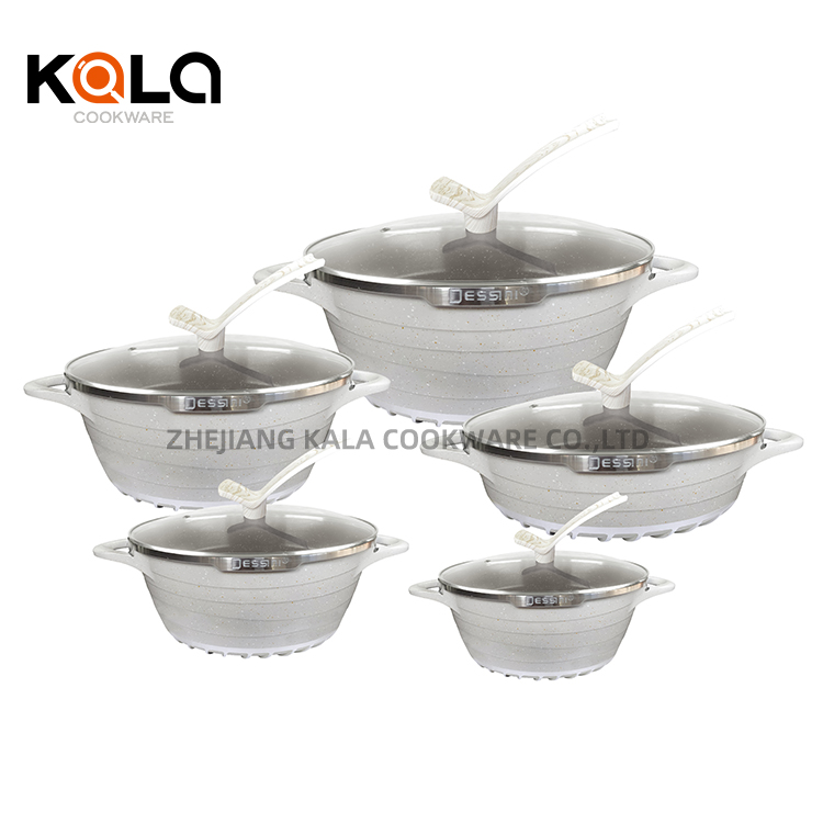 Best Cookware Brands -
 Dessini 10pcs non stick cookware set cooking pot kitchen aluminum cookware set wholesale kitchen cookware set non stick – KALA